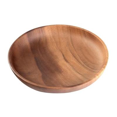 China Sustainable Custom Logo Wooden Bowl  Acacia Wood Serving Bowl For Fruits Or Salads Serving Bowl for Vegetables Fruits Salad for sale