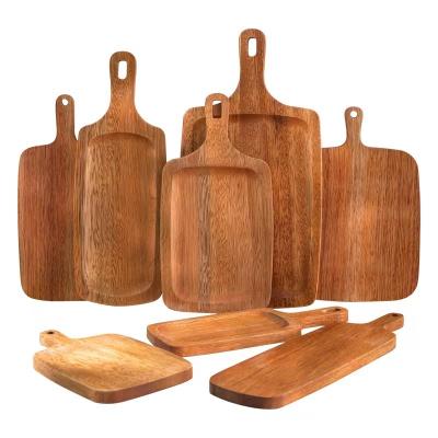 China Sustainable bread fruit vegetable bakeware tool cheese serving Steak board Cake pan Begonia wood Pizza board for sale