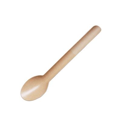 China Biodegradable Disposable Biodegradable Stronger White kraft  Color Paper Fork and Spoon Paper Knife for  Birthday  Party for sale