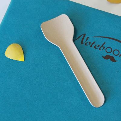 China Biodegradable Food Grade Custom Printed Eco Friendly Paper Material  Disposable Ice Cream Paper Spoons Manufacture for sale