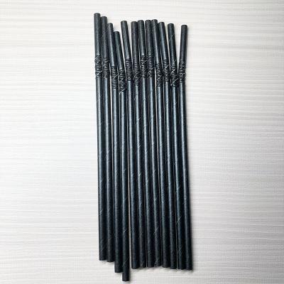 China Dinking Straws Black Paper Straws 100% Biodegradable & Compostable Disposable Black  Drinking Straws Bulk For Cocktail Bars Restaurants for sale