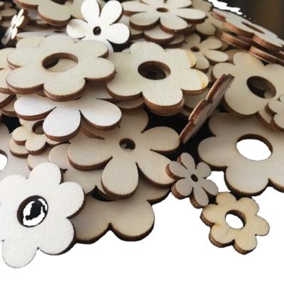 China Europe Customized Shape Unfinished Basswood plywood Flower Shape for laser cutting DIY Predrilled for sale