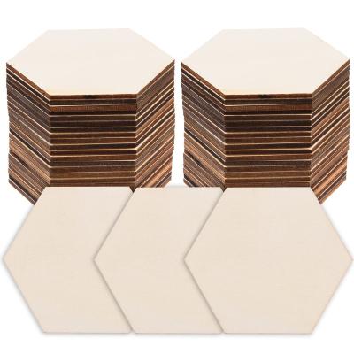 China Europe China sale Unfinished Basswood Wood Ornaments Hexagonal Square Pentagram  Blank Predrilled Natural Wood Slices for DIY use for sale