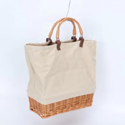 China China Limited time sales of handmade wicker picnic baskets, baby toy rattan canvas baskets for sale