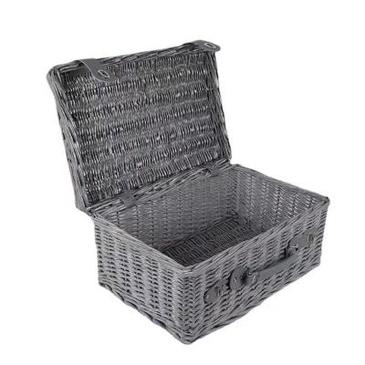 China China Amazon hot selling willow picnic hamper bulk shopping insulated Cooler wholesale wicker rattan picnic basket table set with lid for sale