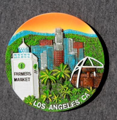 China Gift Customized Los Angeles Fridge Magnet Souvenir Map Tourist Fridge Magnet for sale