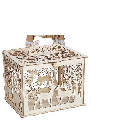 China China wood wedding favor box for wedding card deer design photo best selling wooden wedding box for sale