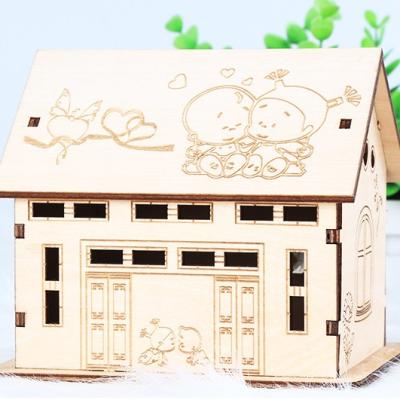 China China Wholesale Custom Laser Cut Wooden Coin Bank Money Saving Box Home Design Arts and Crafts for sale