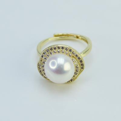 China High Quality Custom Romantic Freshwater Pearl Ring 3mm Pearl Ring Promotional Design For Women for sale