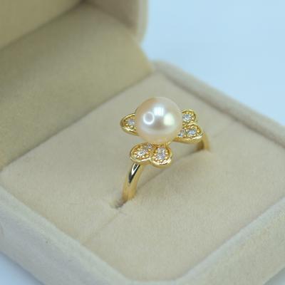 China Wholesale Cheap Pearly Ring Pearl Ring Jewelry Chunky Women Romantic Curved for sale