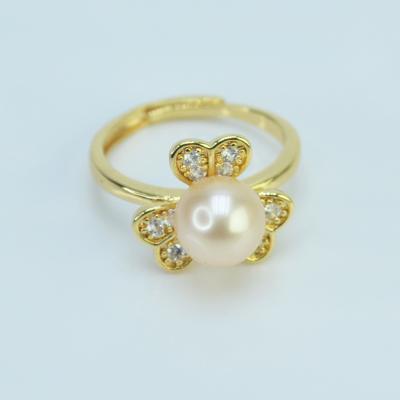 China Best Selling Natural Pearl Ring Romantic Curved Freshwater Pearl Jewelry Irregular Ring for sale