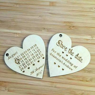 China Hot Sale Europe Amazon Laser Cut Save The Date Wood Wedding Cards Love Cards Wood Craft Gift for sale