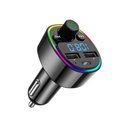 China Colorful CAR CHARGER GXYKIT G67 Atmosphere Light Car MP3 Player 3.1A Type-C New Multifunctional Car Charger BT FM Transmitter For Car for sale