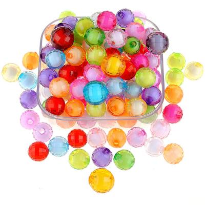 China Cheap Price A Grade Acrylic Material Acrylic Pendant Beads 10mm Transparent Faceted Acrylic Beads for sale