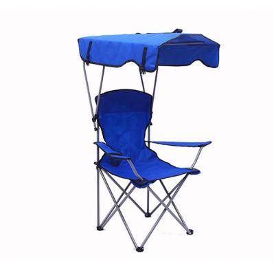 China Contemporary Outdoor Portable Folding Chair Oxford Cloth With Sun Shade Fishing Chair With Canopy Tent Umbrella Beach Chairs for sale