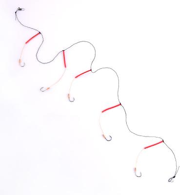 China Stainless Steel Rigs Swivel Fishing Tackle Lures PESCA Baits Combination Twine Single Hook With 5 Small Hooks KD-G011 for sale