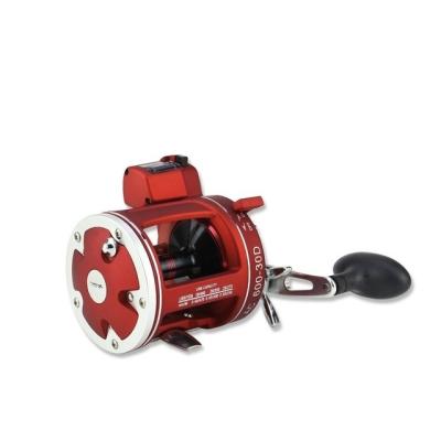 China Aluminum Alloy 12BB With Depth Counting Multiplier Body Shore Fishing Red Drum Gapless Wheel Fishing Reel for sale