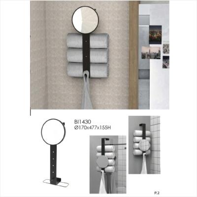 China Bathroom Wall mounted mirror with towel holder rack for sale