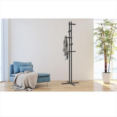 China Modern steel Gaerment rack clothes drying rack stand Black color for sale