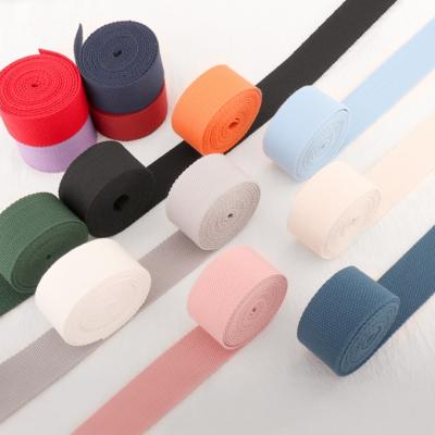 China Colorful Cloth Canvas Bag Ribbon Cotton Ribbon Bag Belt Clothes DIY Craft Accessories Handbag Solid Color Webbing Sewing Belt for sale