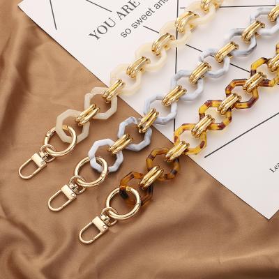 China Meaning Matte Frosted Bag Chain Colorful Acrylic Bag Strap Resin DIY Top Cross - Body Bag Chain Armpit Accessories Acrylic Chain for sale