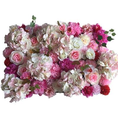 China High Quality Artificial Silk Flower Hydrangea Rose Orchid Carnation Peony Flower Wall Wedding Backdrop for sale