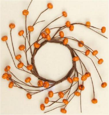 China Recommended Primitive Ring Wreath 4 1/2 inch Candle Indoor Country Fall Use Inside New Mini Pumpkins For Fall Decoration for sale