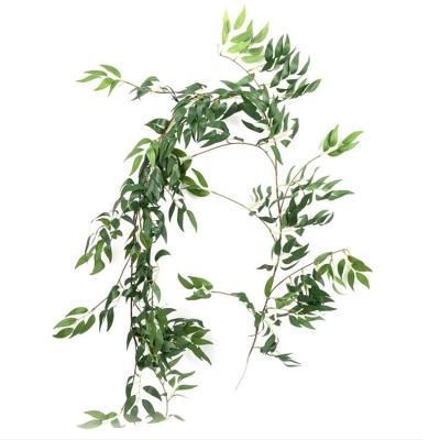 China Hot Sale Hanging Artificial Willow Garland Willow Leaves Green Plants Garland for sale