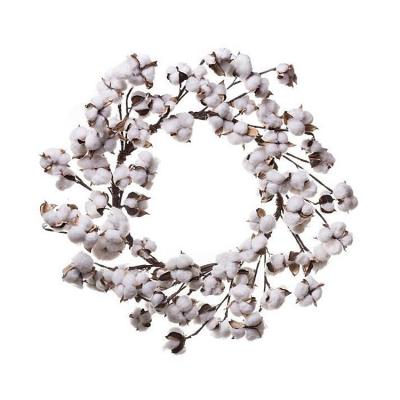 China 22 Inch Country Life Natural Cotton Seed Bunch Garland For Farmhouse Decoration for sale