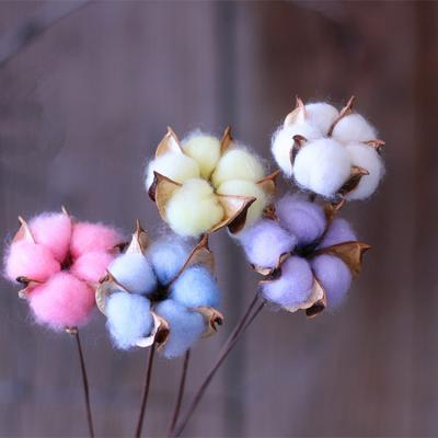 China Rural Flower Style Opens Eternal Home Furnishings Art Wedding Cotton Dry Flowers for sale