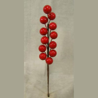 China Flower Berry Pick Branches artificial in red for holiday decorating flowers and decorative garlands for sale