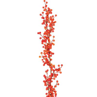 China Environmental 5' Waterproof Orange Berry Garland for sale