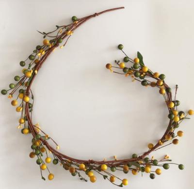 China W/yellow and green berries 48 inch artificial yellow and green berry and twig garland for sale