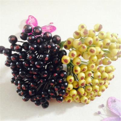 China Flower Double Ended Mini Berry 8mm For Diy Wreath Hair Decoration Craft Material Artificial Flower for sale