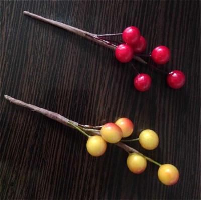 China Pretty 6 Berry Flower on Berry Stems in Orange and Red Decor Berry Artificial Flowers for sale