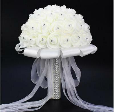 China 2017Hot Selling Flower Crystal Wedding Bouquets Artificial Crystal Bride Bridesmaid Flowers for sale