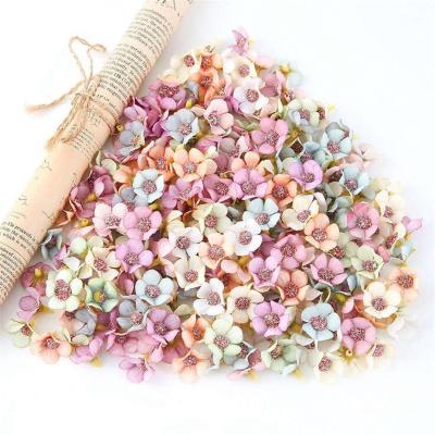 China Multicolor Artificial Flower 2cm Silk Daisy Head For DIY Garland Accessories Wedding Home Decoration for sale