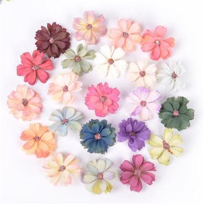 China Six-petal flower artificial flower diy multi-layer silk flower for wedding decoration main flower for sale