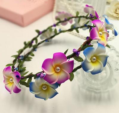 China Artificial Flower Frangipani Flower Bridal Hair Garland For Wedding Decorations for sale