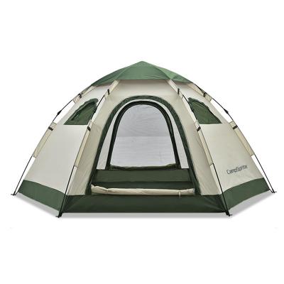 China Camouflage/field game outdoor automatic fast open portable large space hexagonal rainproof outdoor camping tent for sale