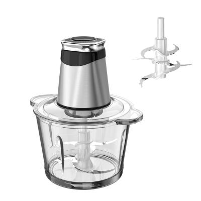 China Easy Operate Electric Food Processor with 8 Cup Stainless Steel & Glass Bowls 2 Speed Modes Electric Food Chopper for sale