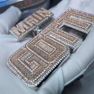 China Hot Sale Hiphop Iced Out Hip Hop Jewelry 925 Sterling Silver Jewelry Moissanite Letter Pendant For Party for sale