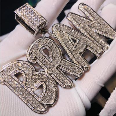 China Hiphop Made Brilliant Jewelry Hip Hop Pendant Custom Made 925 Sterling Silver Bling VVS Moissanite Hip Hop Pendant for sale