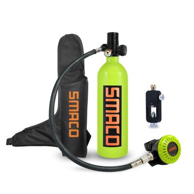 China SMACO S400+ Portable Scuba Diving 1L Tank Equipment Diving Set with 360 Degree Rotatable Common Hand Pump Bottom Water Oxygen Tank - Black for sale