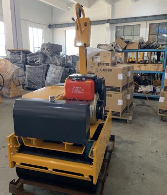 China Construction Material Shops Walk Behind 920 Kg Vibratory Compactor Machine Road Roller Compactor Small Hand Push Double Drum For Asphalt Pavement Paving for sale