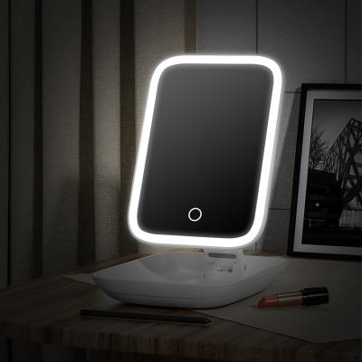 China M15 Portable Smart Touch Screen Desktop Sensor Vanity Small Cosmetic Lighted Makeup Mirror for sale