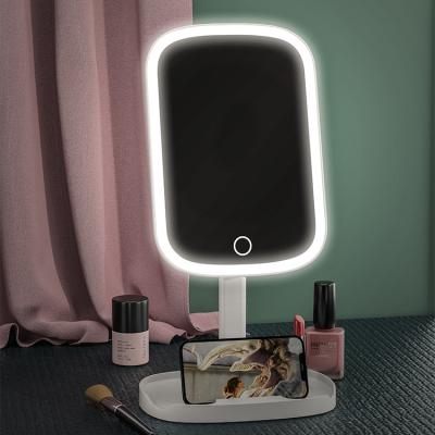 China Low Moq M13 Cosmetic Charger Lighted Smart Touch Screen Led Light Mirror For Makeup for sale