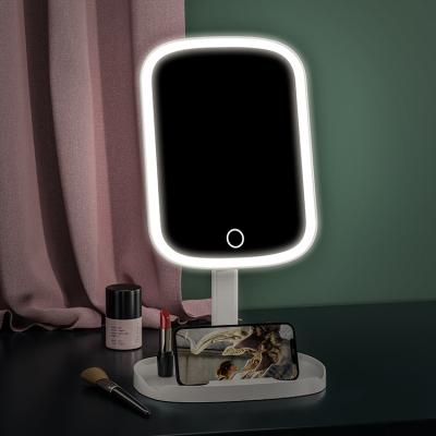 China M13 Vanity Lighted Compact Control Touch Screen Bathroom Usb Smart Makeup Mirror With Led Light for sale