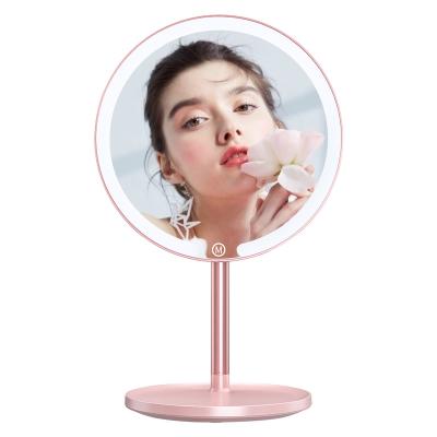 China Promotional Lighted M17 Stand Up Optical Desk Vanity Makeup Mirror With Led Light for sale