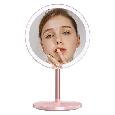 China Lighted Luxury M17 Stand Desktop Smart Switch Led Light Makeup Mirror With Standing for sale